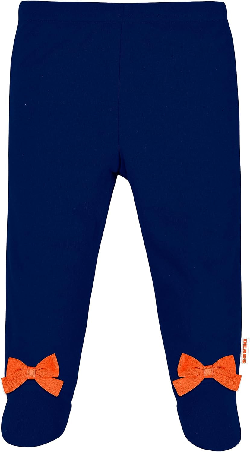 Adorable NFL Team Footed Pant and Bodysuit Gift Set for Baby Girls