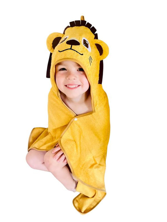 L.W. Clothing Company Baby & Toddler Lion Hooded Bath Towel with High Absorbency, Soft Material, 70% Bamboo Viscose, Ideal for 0-6 Years Gifts