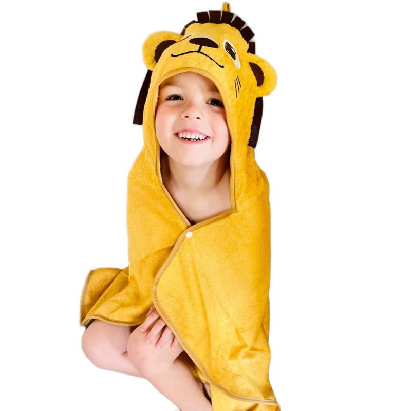 L.W. Clothing Company Baby & Toddler Lion Hooded Bath Towel with High Absorbency, Soft Material, 70% Bamboo Viscose, Ideal for 0-6 Years Gifts