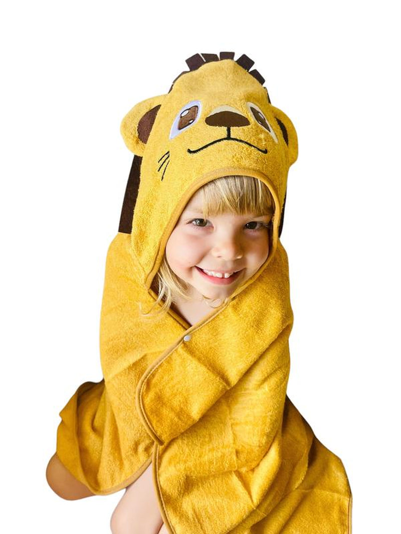 L.W. Clothing Company Baby & Toddler Lion Hooded Bath Towel with High Absorbency, Soft Material, 70% Bamboo Viscose, Ideal for 0-6 Years Gifts