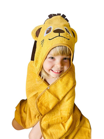 L.W. Clothing Company Baby & Toddler Lion Hooded Bath Towel with High Absorbency, Soft Material, 70% Bamboo Viscose, Ideal for 0-6 Years Gifts